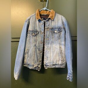 Denim Jacket Corduroy Collar American Eagle Large